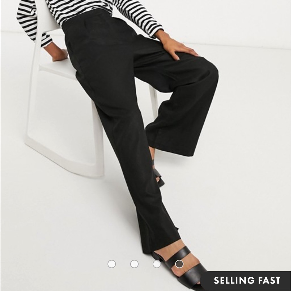 Black Linen slide Pants